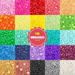 1KG Cake Sprinkles Wholesales Edible Sugar Beads Colorful Sugar Pearl Sprinkle Pearl for Baking Decoration