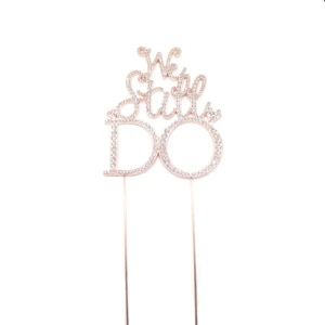 Wholesale Metal Crystal Rhinestone Wedding Cake Topper Funny Cake Decoration for Occasions Supplies