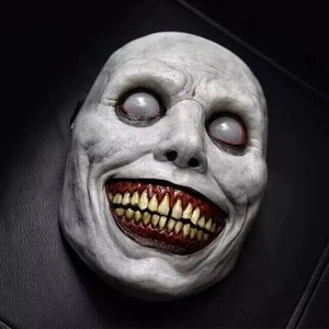DAMAI Halloween Cos Accessories Wholesale Horror Latex Mask Scary Creepy 4 Color Printed White Face Green Face Smiling Mask