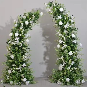 OEM Wedding Floral Arch Decoration Artificial Flower Arch Wedding Entrance Silk Flared Floral Arch Background Customizable