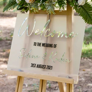 Personalized Indoor Sign Decorations Frosted Acrylic Last Name Wedding Sign 3D Wedding Welcome Sign