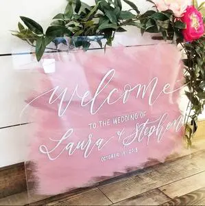 Thandes Welcome Wedding Sign Metal Shelf Wedding Supplies Acrylic Welcome Sign Wedding for Front Door Welcome Signs