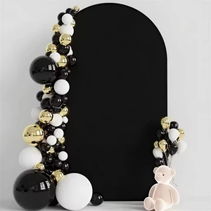 Round Top Wedding Arch Backdrop Cover Stretch Spandex Polyester Fitted Stand Wrap For Bridal Ceremony Party Event