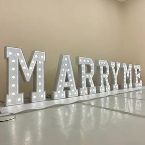 Customized 3ft 4ft 100cm Marqueen Sign Wedding Decoration LOVE MARRY ME BABY Led Letters Large Bulb Party Event Electronic Sign