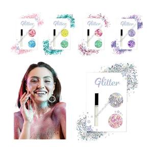 Wholesale Polyester Makeup Face Body Chunky Mix Iridescent Glitter Holographic Chunky Glitters with Glitter Fix Gel