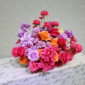 Wholesale Large Multicolor Artificial Flower Wedding Arch Arrangement for Event Backdrop Decor