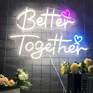 Custom Acrylic Neon Light Signs for Wedding Party Decoration Made Decor Letter Weddings Neon 21 Led Sign of Better Together