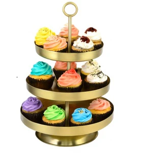 Decorative metal cake stand gold finished makes your cakes and chocolates the star of every party
