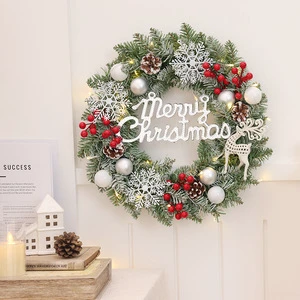 Artificial Christmas Wreath Garland 40cm Christmas Wreath Ornament Door Hanging Decoration