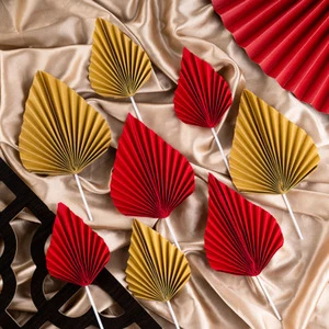 Golden Purple Leaf Cake Ball Decorations Ornament Birthday Decoration Accessories Birthday Cake Decoration Trendy Dessert