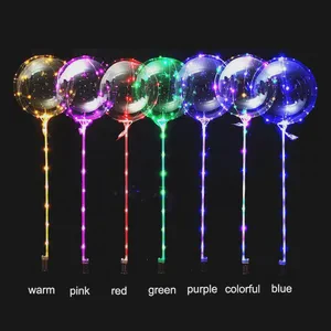 Christmas Wedding Birthday Party Decoration Bubble Ballon Latex PVC Transparent Round 18 24 36 Inch Led Light Balloon
