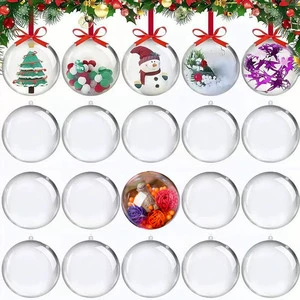Christmas Decorations Transparent Christmas Balls Christmas Tree Ornaments Hollow Plastic Balls