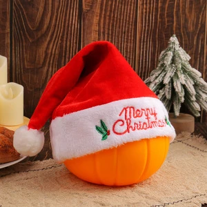 Adult Santa Hat New Gold Velvet Thickened Embroidered Christmas Hat Elk Holiday Dress Casual Character Wholesale Gift Option
