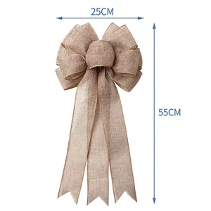 Christmas Wreath Bow Holiday Ornament Bow Wired Edge Ribbon Bows Handmade Eco-Friendly Durable Custom Color For Indoor Outdoor