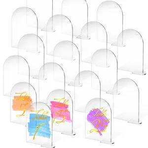 Sublimation Blank Custom Print Clear Arch Acrylic Sign Wedding Table Numbers Sign with Stand