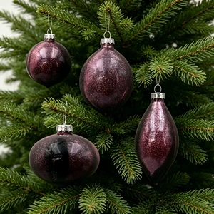 Glitter Gradient Glass Christmas Balls Multi-shape Combo Xmas Tree Ornaments Holiday Decorations Wholesale