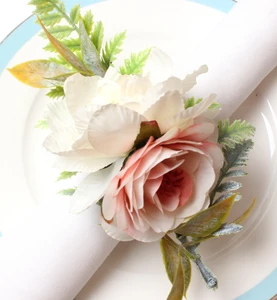 Flowers Hand Making New Flower Leaf Christmas Napkin Ring for Weddings