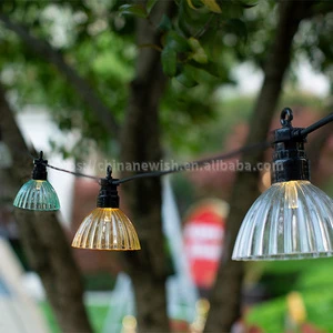 IP65 Waterproof Outdoor LED Light Strings Garden Wedding and Spring Summer Acrylic Lamp Shade with Warm LED