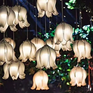 High-quality Wedding Stage Ceiling Decorative Lights Wedding Props 10heads Lily of the Valley Chandelier Fabric Acrylic Pendant