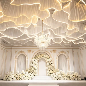 Acrylic Waterdrop Crystal String Hanging Ceiling Curtain, Scenic Decor for Wedding Venue