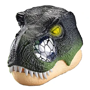 PANDAS T-Rex Dinosaur Mask Moving Jaw Movable Halloween Decor Funny Animal Party Mask Cosplay Costume for Kids Made Plastic