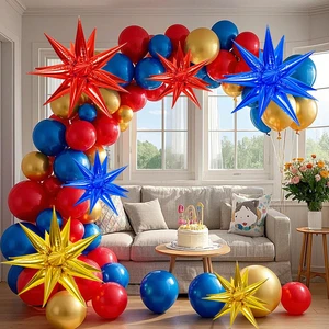Spider Latex Balloon Arch Kit with Starburst Balloons Balloon Set & Garland for Birthday & Baby Shower Party Decorations
