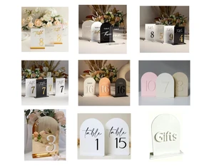 Custom Acrylic Table Numbers Sign Card Modern Wedding Sign Decor Display Stand Fits Various Table Settings and Event Types