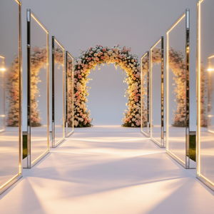 Wedding Ceremony Aisle Decor Acrylic Mirror Sheet Silver Reflective Walkway Floor Panel For Wedding Stage