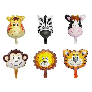 Small Animal Foil Balloons for Kids Inflatable Zoo Theme Party Toy Little Size Foil Balloon Accessories