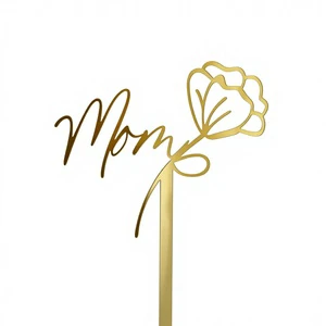 Hot Sale Festive Mother's Day Birthday Acrylic Eco-Friendly Double Layer Lovely Cake Plug-In Decoration Carnation Tulip Flowers