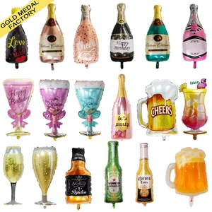 Wholesale of Large Aluminum Foil Balloons for Halloween New Year and Wedding Party Decorations Glass and Beer Glass Balloons