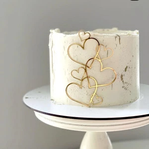 Ins Simple Style Heart Acrylic Cake Decoration Baking Cake Valentine's Day Dessert Party Decoration