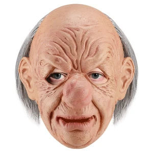 Lightweight Halloween Horror Masks Old Man and Grandma Latex Cosplay Props for Grandpa Grandma for Christmas Party