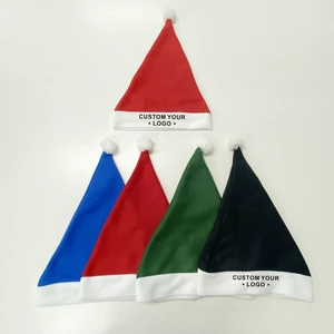 Custom Text Embroidered Red Plush Santa Hat-Skin-friendly Soft Adult & Kids Christmas Decoration for Promotional Party Supplies