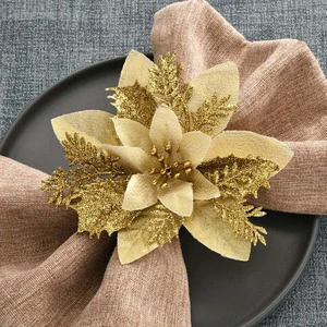 Christmas Flower Napkin Ring Fabric Flower Napkin Buckle