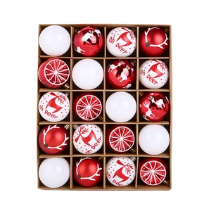 6cm Eco-friendly High Quality Electroplated Painted Plastic Christmas Ball Set 20-Pack for Tree Ornaments