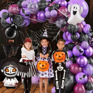 Holiday Party Balloons Halloween Set Latex Foil Balloon Chain Combo Atmosphere Backdrop Decor Props China Cardboard