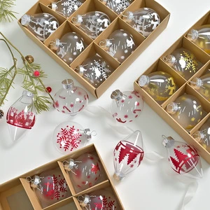 9PCS Christmas Tree Decorations Ornament Set Xmas Decor Red Green and Gold Christmas Balls