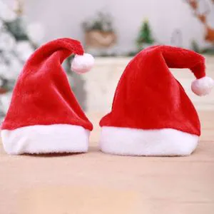 Custom Adult and Children Decoration Classic Santa Claus Hat Xmas Plush Christmas Hat