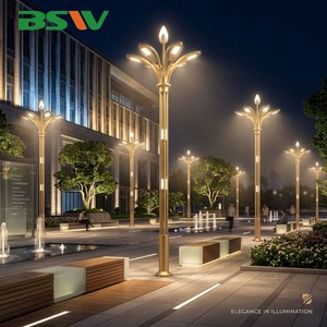 BSW Ornate Classical Combined Lamp Series Lotus Flower Light With Durable Steel Pole For Municipal Street Decoration