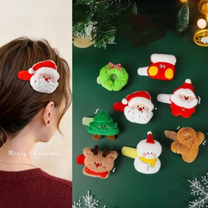Christmas Plush Hair Clips Doll Accessories Customized Logo Cute Girly Headwear Bb Clips Wholesale Festive Gifts