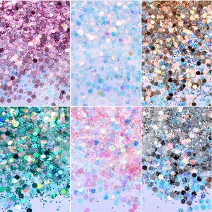 Wholesale Bulk Holographic Glitter Snow Glitter Chunky Powder Mix Glitter for Snowglobe Tumblers Nails