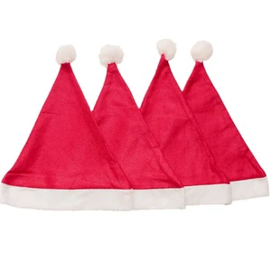Factory Wholesale Cheap Promotion Non-woven Christmas Party Hat Unisex Adult Felt Classic Santa Hat