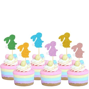 Easter cake decoration, rabbit cake decoration, colorful Easter cake decoration