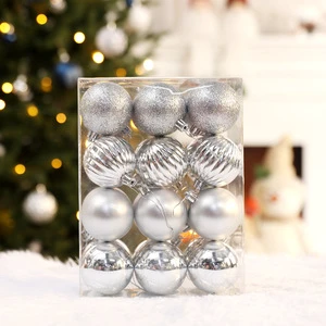 24pcs High Quality PVC Tube Plastic Balls Christmas Tree Ornament From Factory Supplier