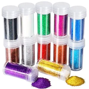 Xuca 12 Colors Holographic Chunky Glitter Set for Face Body Nail Art Makeup Festival Party Cosmetic Grade Sequins Powder Kit