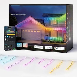 Smart RGBIC Icicle Christmas Lights IP65 Waterproof Music Sync Outdoor Decoration For Festival Home Display