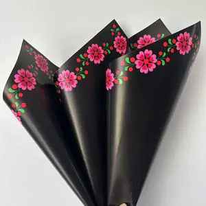 Aierflorist New Flower Edge Design Hotshelling Eco Friendly Product 58*58cm 20sheet Solid clear Color Wrapping Paper for Flower