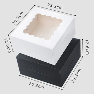 Foreign Trade Cross-border Birthday Cake Box Portable Cake Packing Box Transparent Window Cake Dessert Baking Packing Box