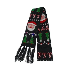 New Fashionable LED Light Warm Hat & Scarf Christmas Design Luminous Christmas Hats